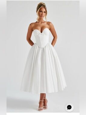 ivory satin wedding dress Ivory Off-Shoulder Satin Wedding Dress with High Slit – Elegant Bridal Gown  GL3545 main image 0